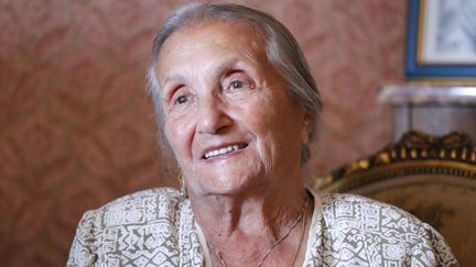 Rosa Bouglione dans son appartement parisien le 8 septembre 2014. Elle avait alors 103 ans.
 (Jacques Brinon / AP / SIPA)