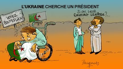 A 76 ans, le président algérien, au pouvoir depuis quinze ans, est candidat à l'élection présidentielle du 17 avril.

	Abdelaziz Bouteflika a été victime d'un accident vasculaire cérébral en avril 2013 et n'a pu reprendre ses fonctions qu'à l'issue d'une longue hospitalisation en France.

En Ukraine, le président pro-russe Viktor Ianoukovitch a été destitué par le Parlement le 22 février, après des semaines de contestation populaire réprimée dans le sang par les forces antiémeutes. Une élection présidentielle anticipée a été fixée au 25 mai. (Franck Pucques)