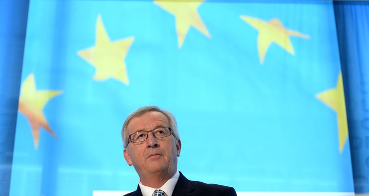 Jean-Claude Juncker, le 26 avril 2014 &agrave; Braunschweig (Allemagne).&nbsp; (PETER STEFFEN / DPA / AFP)