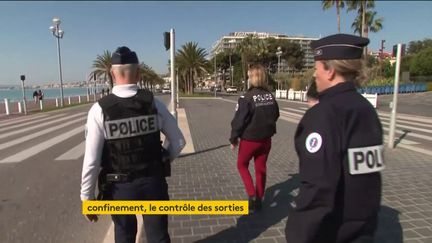 Des policiers contrôlent la population (FRANCEINFO)