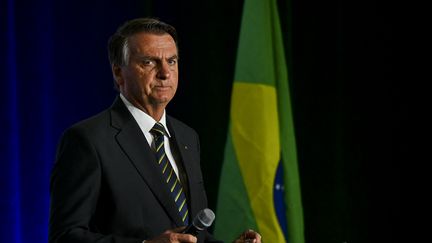 L'ancien président brésilien, Jair Bolsonaro, à Miami, en Floride (Etats-Unis), le 3 février 2023. (CHANDAN KHANNA / AFP)