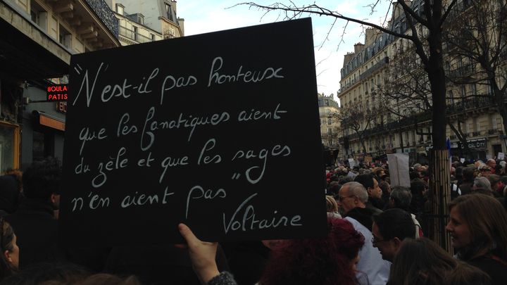 Boulevard Voltaire, &agrave; Paris, le 11 janvier 2015. (ILAN CARO / FRANCETV INFO)