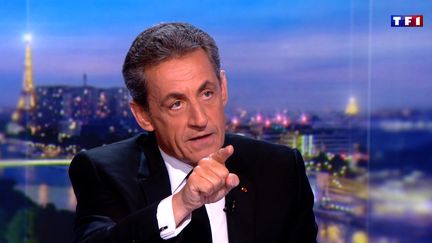 Nicolas Sarkozy est&nbsp;l'invité du JT de 20 heures de TF1, le 22 mars 2018. (TF1 / AFP)