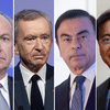 Les PDG Jean-Paul Agon (L'Oréal), Bernard Arnault (LVMH), Carlos Ghosn (Renault) et Lakshmi Mittal (ArcelorMittal). (MAXPPP)