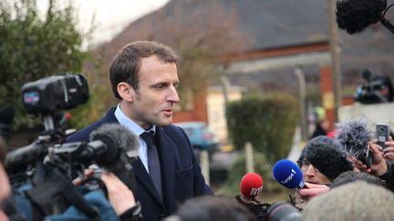 Emmanuel Macron, candidat à l'élection présidentielle, le 13 janvier 2017 à Nœux-les-Mines (Pas-de-Calais). (MAXPPP)