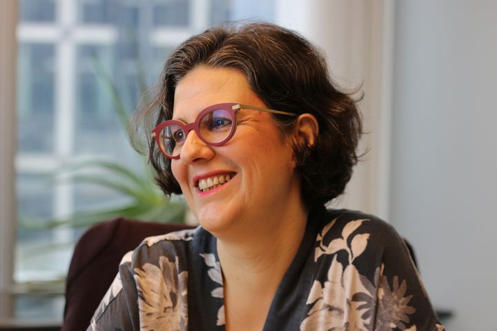 La députée européenne écologiste Gwendoline Delbos-Corfield dans son bureau du Parlement européen (Bruxelles), le 5 mars 2024. (FABIEN JANNIC-CHERBONNEL / FRANCEINFO)