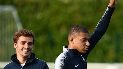 Kylian Mbappé (à droite) a gagné&nbsp;24,7 millions d'euros de revenus en 2018.&nbsp; (FRANCK FIFE / AFP)