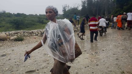 Les fortes pluies frappent Haiti avec&nbsp;le passage de l'ouragan Matthew, Tabarre (Haiti), le 3 octobre 2016.  (DIEU NALIO CHERY / AP / SIPA)