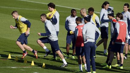 Le PSG à l'entrainement. (FRANCK FIFE / AFP)