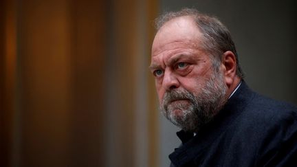 Eric Dupond-Moretti, ministre de la Justice, lors d'une conférence de presse, à Paris, le 28 avril 2021. (GONZALO FUENTES / AFP)