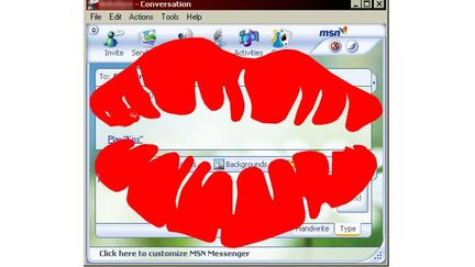 Capture d'&eacute;cran du "clin d'&oelig;il" faisant un bisou dans MSN, le service de messagerie instantan&eacute;e de Microsoft, qui a ferm&eacute; le 8 avril 2013. (© DR)