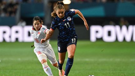 L'attaquante néerlandaises, Lieke Martens, buteuse et passeuse décisive contre le Vietnam, lors de la Coupe du monde 2023. (SANKA VIDANAGAMA / AFP)