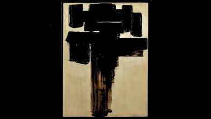 "Peinture 81 x 60 cm, 3 décembre 1956", oeuvre de Jean Soulages, ayant appartenu à Léopold Sédar Senghor, mise aux enchères par la maison de vente&nbsp;Caen Enchères le samedi 23 janvier 2021 (Caen Enchères)