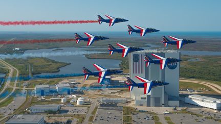 Le survol du Cap Canaveral par la Patrouille de France, en mars 2017. (OLIVIER RAVENEL)