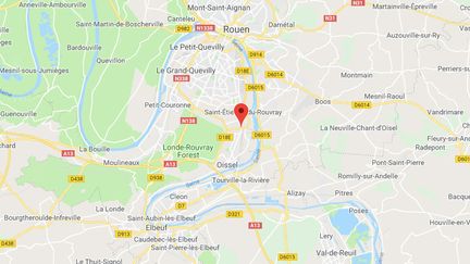 Un routier bulgare a été pourchassé par des "gilets jaunes" sur près de 12 kilomètres en pleine nuit samedi 23 décembre. Une enquête a été ouverte, mais les suspects n'ont pas encore été identifiés.&nbsp; (ROND-POINT DES VACHES / GOOGLE MAPS)