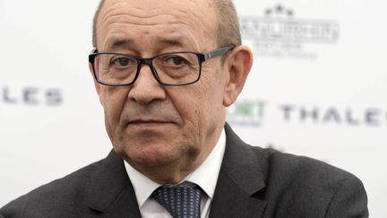 Jean-Yves Le Drian, le 17 mars 2017 à Pont-de-Buis (Finistère) (MAXPPP)