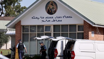 L'église visée par une attaque au couteau le 15 avril 2024 dans la banlieue de Sydney (Australie). (DAVID GRAY / AFP)