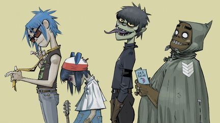 Les membres virtuels de Gorillaz imaginés et dessinés par Jamie Hewlett, co-créateur du groupe avec Damon Albarn.
 (Jamie Hewlett)