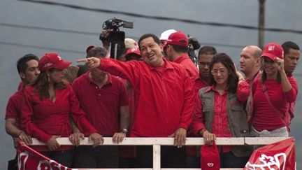 Hugo Chavez en meeting pour les législatives du 26 septembre 2010 (22 septembre) (AFP / Eitan Abramovitch)