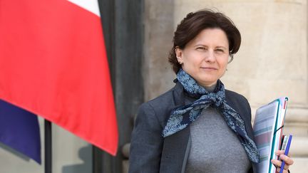 Roxana Maracineanu, la ministre des Sports, à l'Elysée le 17 avril 2019. (LUDOVIC MARIN / AFP)