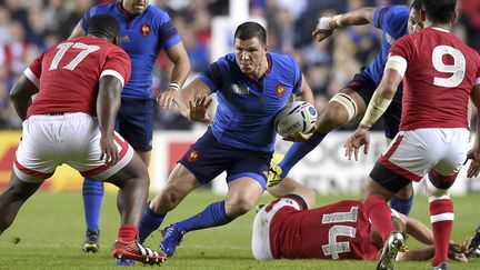 L'ailier fran&ccedil;ais R&eacute;my Grosso, auteur d'un essai contre le Canada, le 1er octobre 2015 &agrave; Milton Keynes (Royaume-Uni). (FRANCK FIFE / AFP)