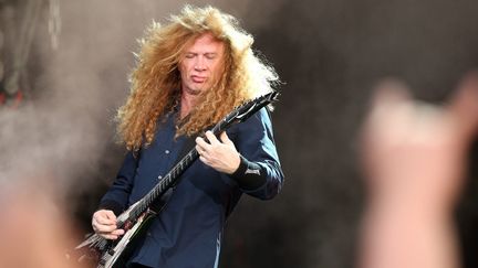 Dave Mustaine, chanteur guitariste de Megadeth, sur scène à Wacken, en Allemagne (2 août 2014)
