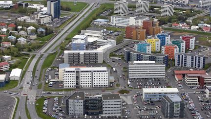 Une vue a&eacute;rienne de&nbsp;Reykjavik, le 10 octobre 2008. (THORVALDUR ORN KRISMUNDSSON / AFP)