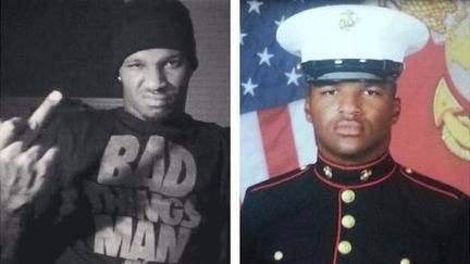 Un montage photo post&eacute; sur Twitter par l'utilisateur&nbsp;@Heartbreak_Rell, un marine am&eacute;ricain, accompagn&eacute; du hashtag #IfTheyGunnedMeDown. (@HEARTBREAK_RELL / TWITTER)