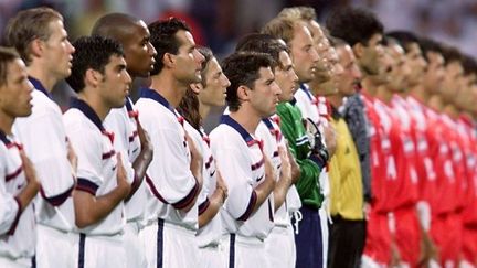 Les joueurs iraniens et américains, en 1998, au Stade Gerland de Lyon
 (ERIC FEFERBERG)