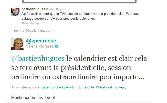 Le 4 janvier 2011 sur Twitter. (FTVi)