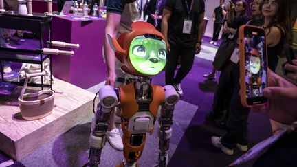 Un robot est présenté lors de la septième édition du salon Viva Tech à Paris, le 14 juin 2023. (LAURE BOYER / HANS LUCAS / AFP)