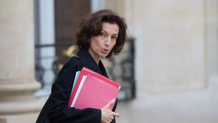 La ministre de la Culture et de la Communication Audrey Azoulay quitte le palais de l'Elysée après le conseil des ministres, le 9 novembre 2016. (CITIZENSIDE/YANN BOHAC / AFP)