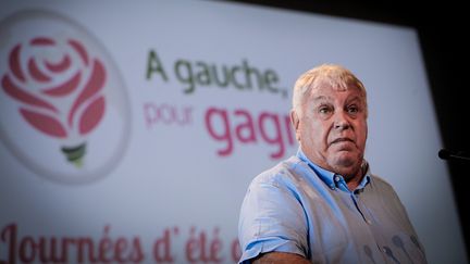  Gerard Filoche, alors candidat à la primaire de la gauche, lors du rassemblement des frondeurs du PS&nbsp;à la Rochelle (Charente-Maritime), le 11 septembre 2016.  (MAXPPP)