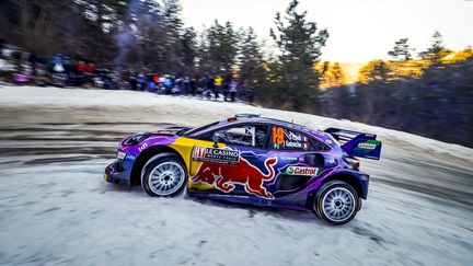 Sébastien Loeb et Isabelle Galmiche (M-Sport) sur le Rallye Monte-Carlo, le 23 janvier 2022.&nbsp; (GREGORY LENORMAND / DPPI)