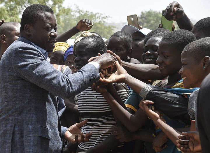 Le président du Togo, Faure Gnassingbé, lors de la campagne pour l'élection présidentielle, le 17 février 2020. (PIUS UTOMI EKPEI / AFP)