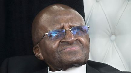 Desmond Tutu au Cap (Afrique du Sud), le 14 octobre 2015. (RODGER BOSCH / AFP)