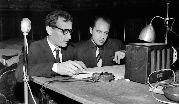 Pierre Boulez et Jean-Louis Barrault en 1959 au Théâtre de l'Odéon
 (Lipnitzki / Roger-Viollet)