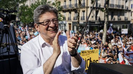 Jean-Luc Mélenchon, le 5 mai 2018 à Paris. (MARIE MAGNIN / HANS LUCAS / AFP)