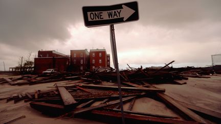 Atlantic City, dans le New Jersey, a &eacute;t&eacute; d&eacute;vast&eacute;e par le passage du cyclone Sandy, dans la nuit du 29 au 30 octobre 2012. (MARIO TAMA / GETTY IMAGES NORTH AMERICA / AFP)