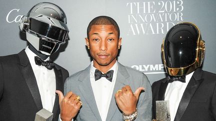 Daft Punk avec Pharrell Williams en juin 2013 à New York.
 (BFA/SIPAUSA/SIPA)