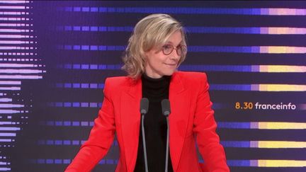 Agnès Pannier-Runacher, ministre de la Transition énergétique, était l'invitée du "8h30 franceinfo", lundi 8 janvier 2024. (franceinfo)