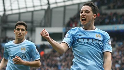 Samir Nasri célèbre son but (LINDSEY PARNABY / AFP)