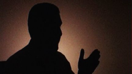 A silhouette presented as that of Mohammed Deif, in a video broadcast by Hamas on August 27, 2005. (AFP)