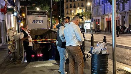 Un homme souffrant de retard mental est mort asphyxié lors d'un contrôle de billet à la station de métro Joliette, à Marseille (Bouches-du-Rhône), le 22 septembre 2021. (Jean-François Giorgetti / FRANCE TELEVISIONS)