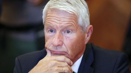 Thorbjørn Jagland, secrétaire général du Conseil de l'Europe, écoutant le ministre des Affaires étrangères russe Sergueï Lavrov, à Moscou (4 septembre 2014). (REUTERS/Maxim Zmeyev)