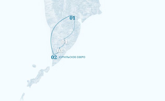 This commercial flight, the route of which is available on the company's website, offers a journey between Lake Kuril and the Ksoudach volcano massif.  (VITIAZ-AERO)