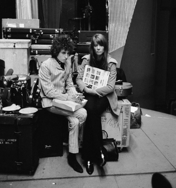 Bob Dylan et Fran&ccedil;oise Hardy,&nbsp;en mai 1966. (BARRY FEINSTEIN)