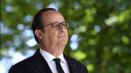 Le président de la République François Hollande le 10 mai 2017 lors de la cérémonie&nbsp;commémorative de l'abolition de l'esclavage à Paris. (ERIC FEFERBERG / AFP)