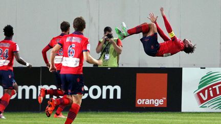 Roderic Filippi, capitaine du Gazelec Ajaccio, lors de la victoire des siens face à Nice.  (PASCAL POCHARD CASABIANCA / AFP)