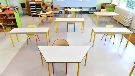 L'école maternelle Nicolas Leblanc, le 7 mai 2020, à Bourges. (PIERRICK DELOBELLE / MAXPPP)